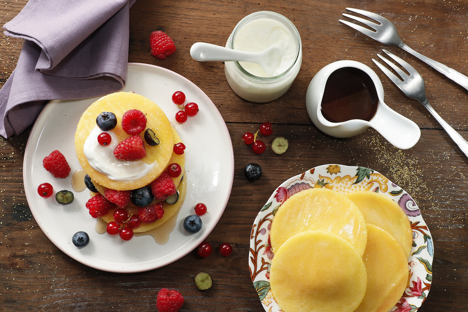 Pancake di polenta con frutti di bosco - Ricetta - Polenta Valsugana